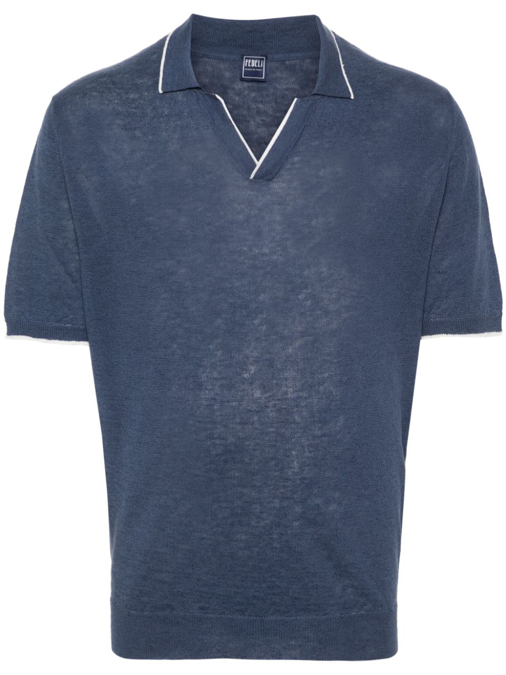 Fedeli fine-knit polo shirt - Blue von Fedeli