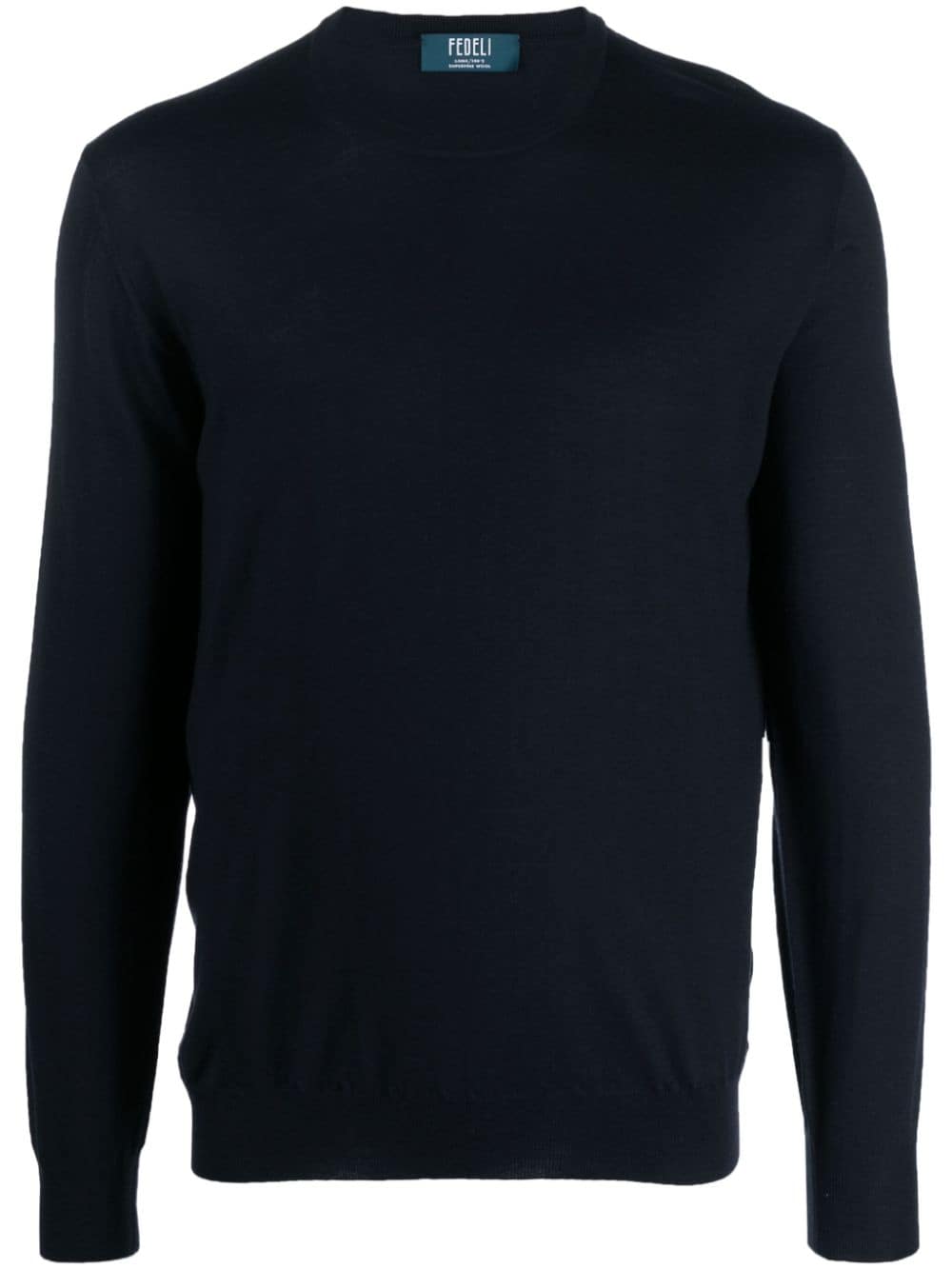 Fedeli fine-knit virgin wool jumper - Blue von Fedeli