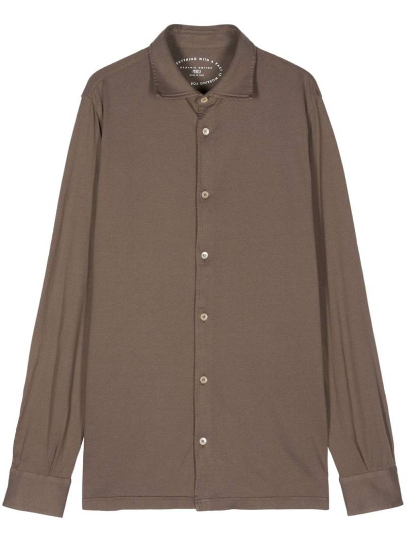 Fedeli jersey cotton shirt - Brown von Fedeli