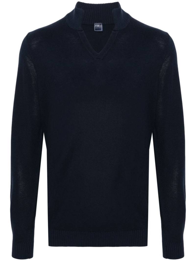 Fedeli knitted polo shirt - Blue von Fedeli