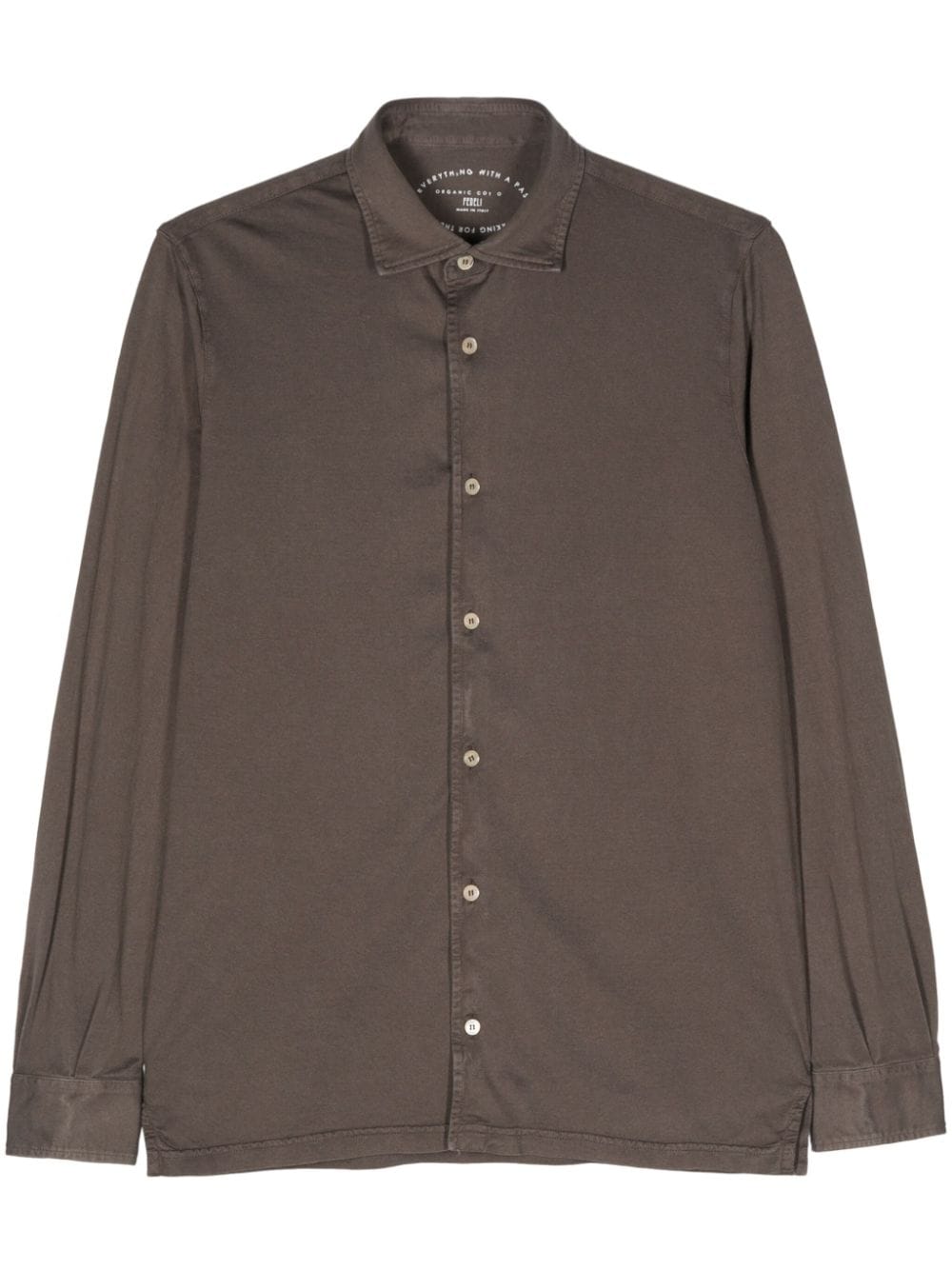 Fedeli long-sleeve cotton shirt - Brown von Fedeli