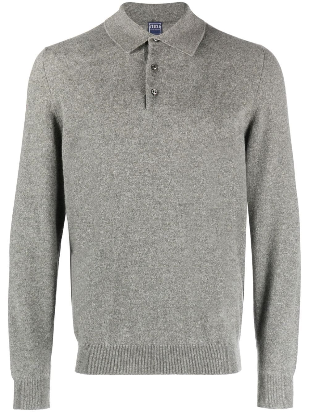 Fedeli long-sleeved cashmere polo shirt - Grey von Fedeli