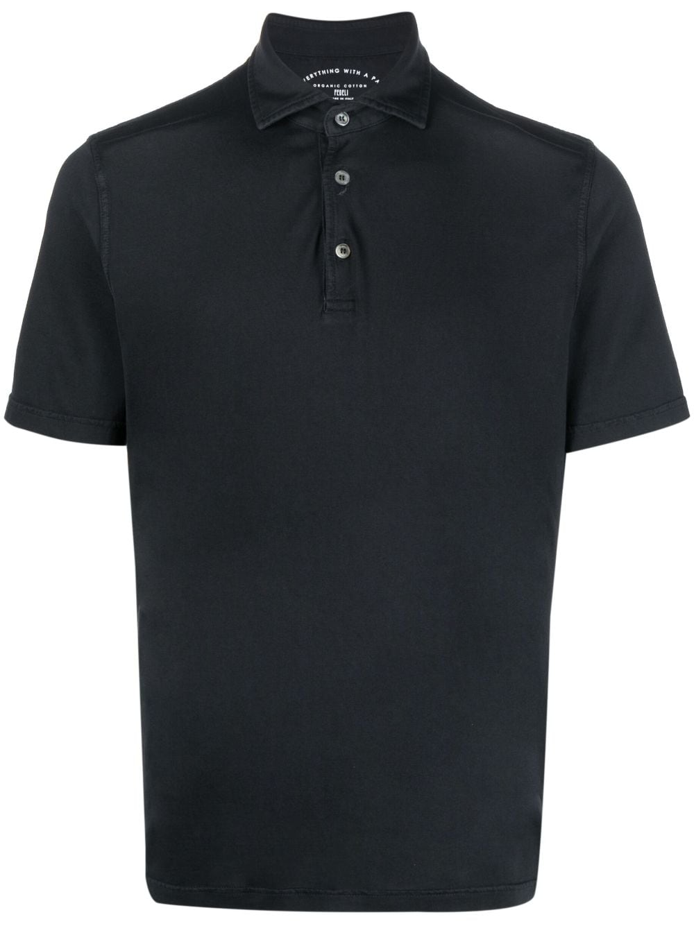 Fedeli plain cotton polo shirt - Black von Fedeli