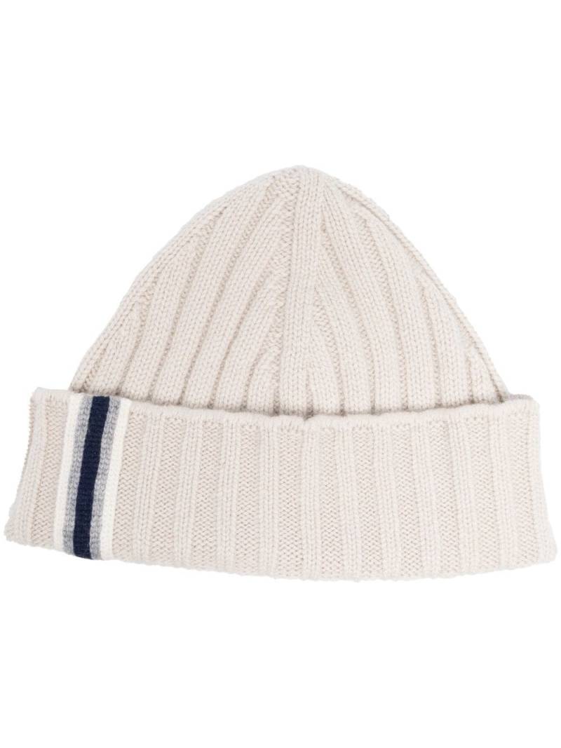 Fedeli ribbed-knit cashmere beanie - White von Fedeli