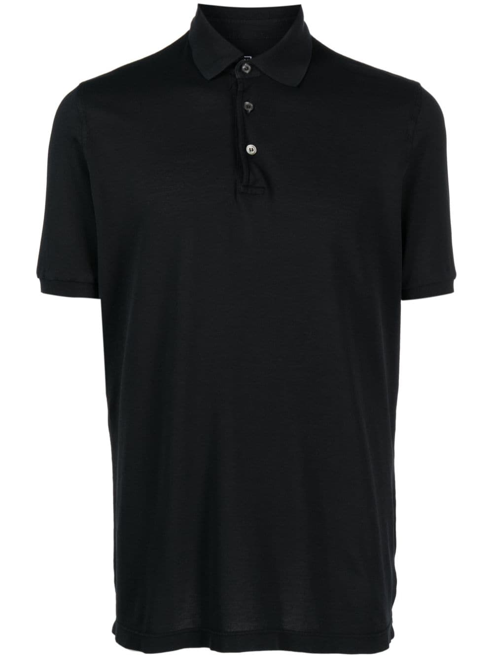 Fedeli short-sleeved cotton polo shirt - Black von Fedeli