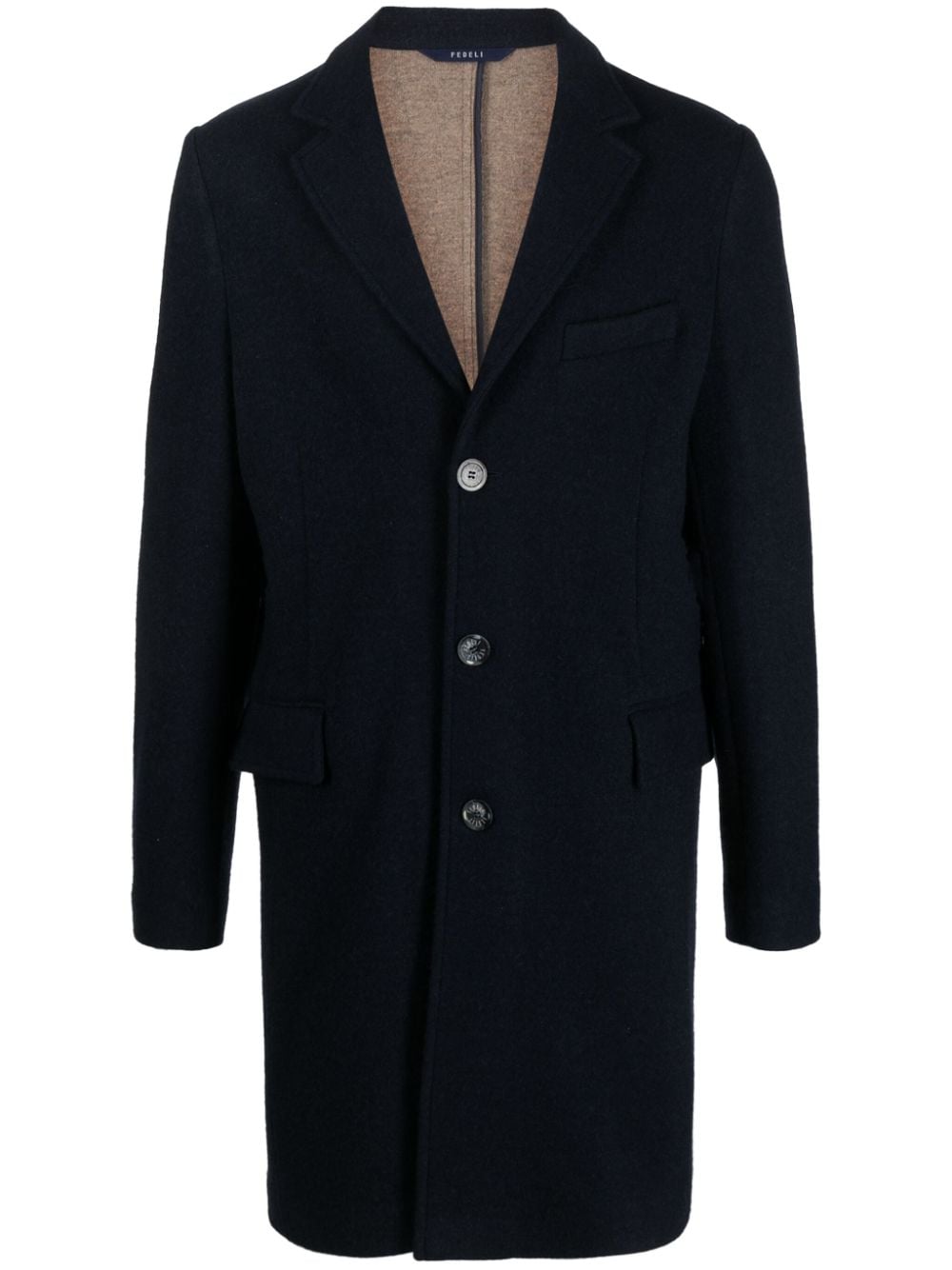 Fedeli single-breasted cashmere coat - Blue von Fedeli