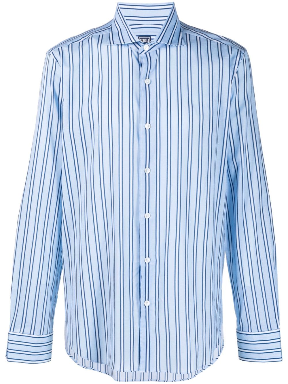 Fedeli vertical-stripe long-sleeve shirt - Blue von Fedeli