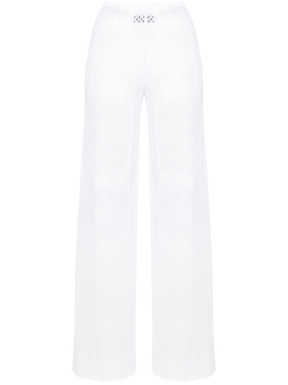 Federica Tosi high-waisted pointelle-knit trousers - White von Federica Tosi