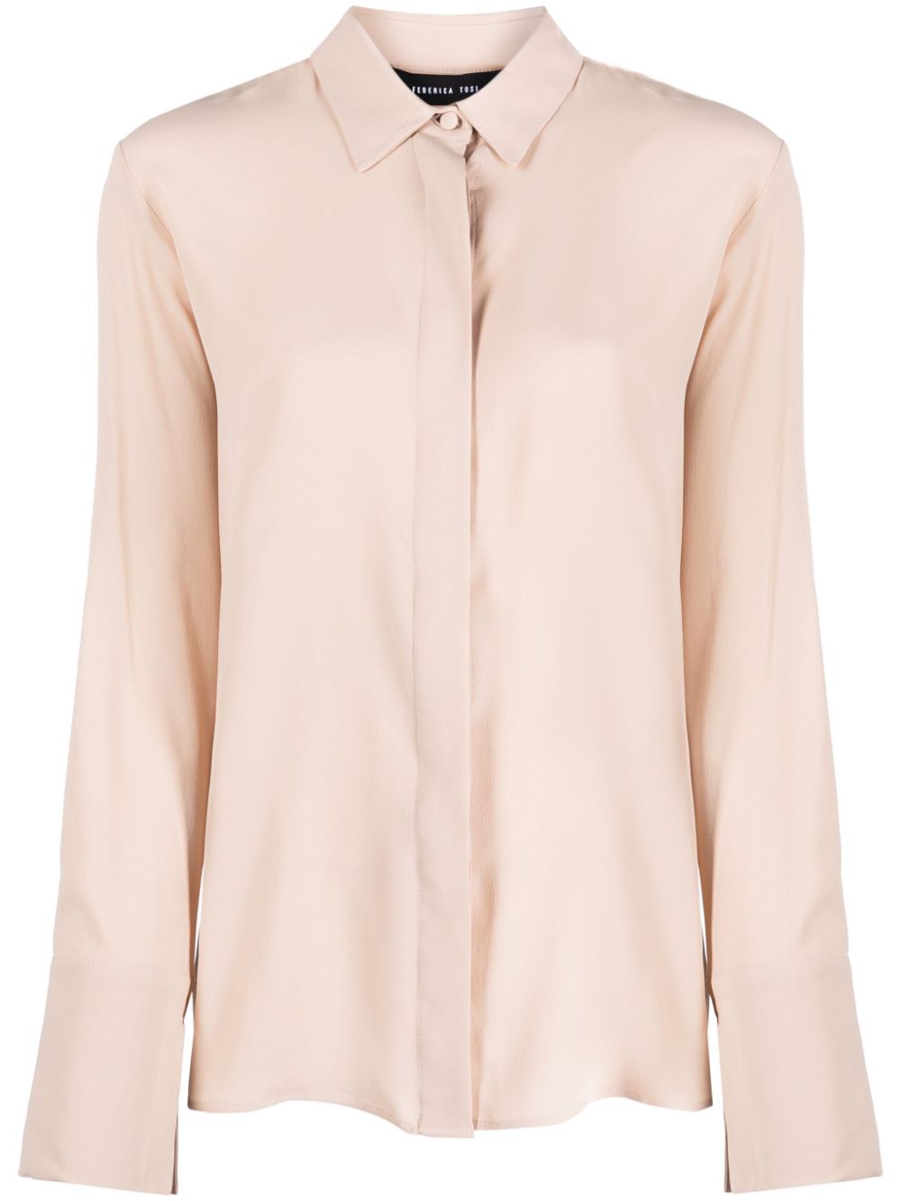 Federica Tosi long-sleeve silk-blend shirt - Neutrals von Federica Tosi