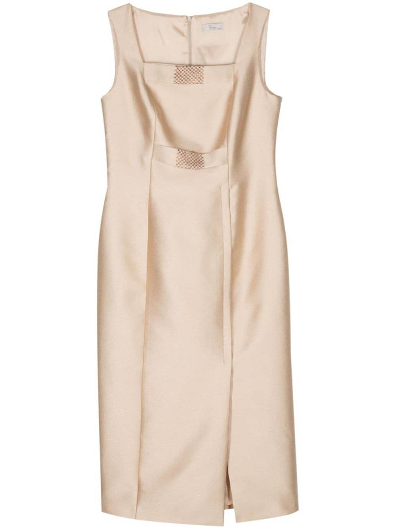 Fely Campo crystal-embellishment crepe dress - Gold von Fely Campo