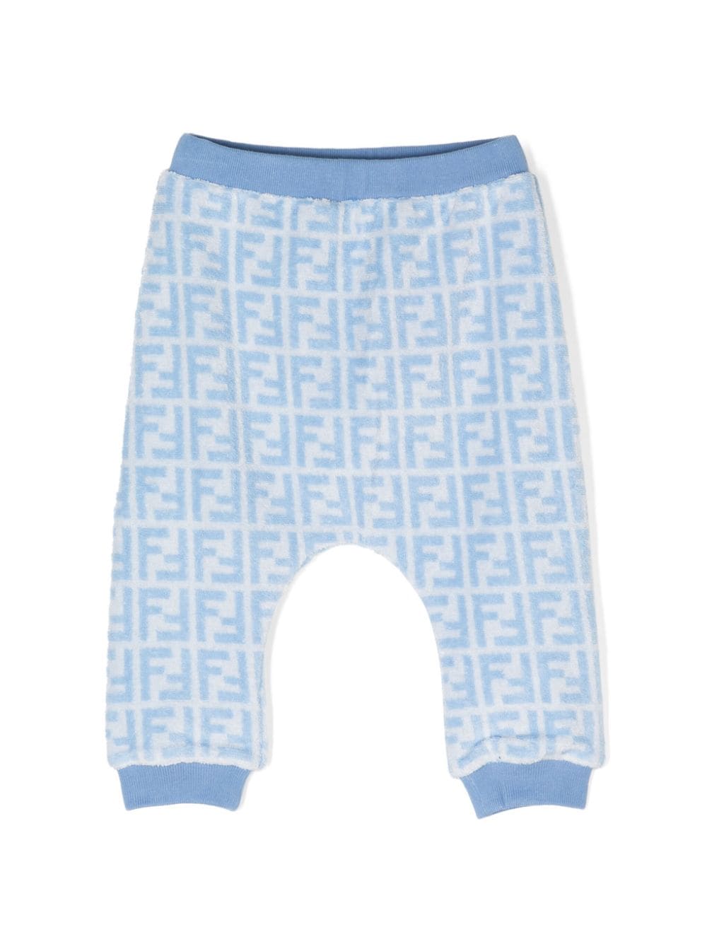 Fendi Kids FF-logo print cotton trousers - Blue von Fendi Kids