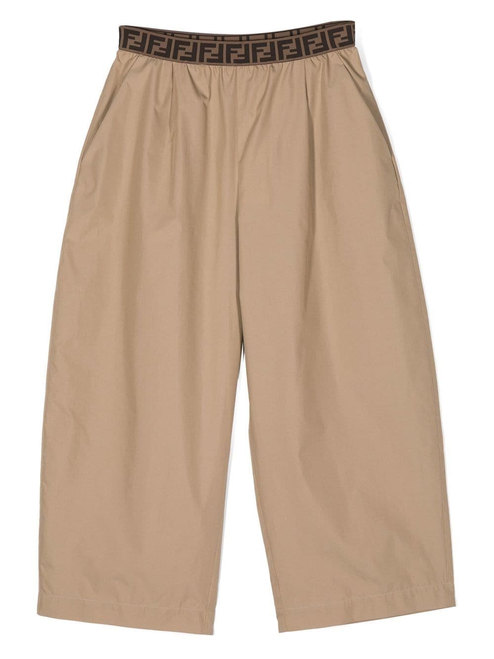 Fendi Kids FF-pattern-waistband shorts - Brown von Fendi Kids