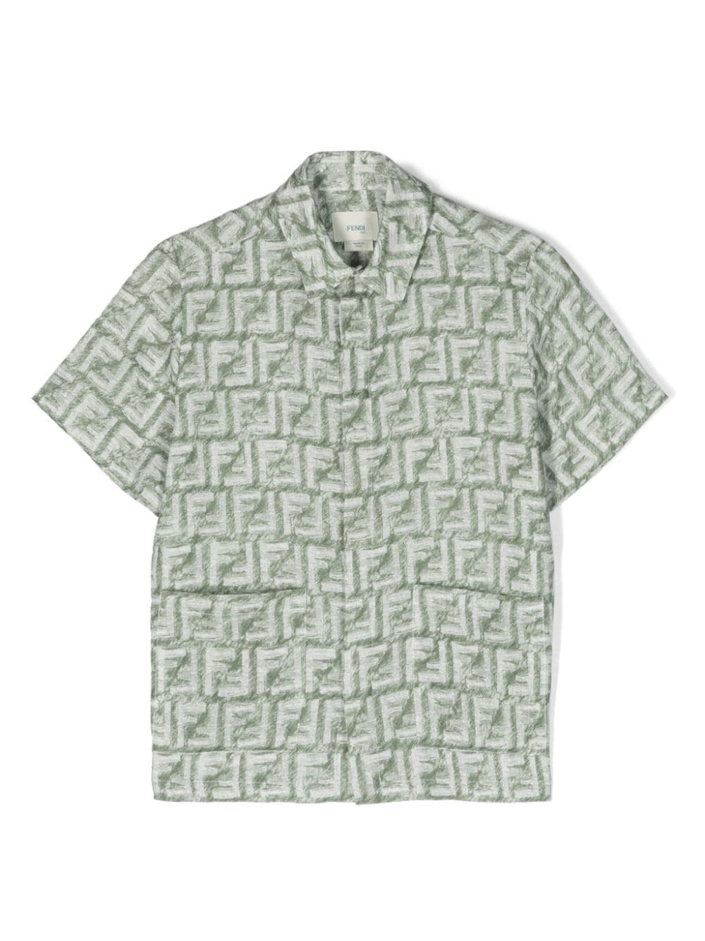 Fendi Kids FF-print linen shirt - Green von Fendi Kids