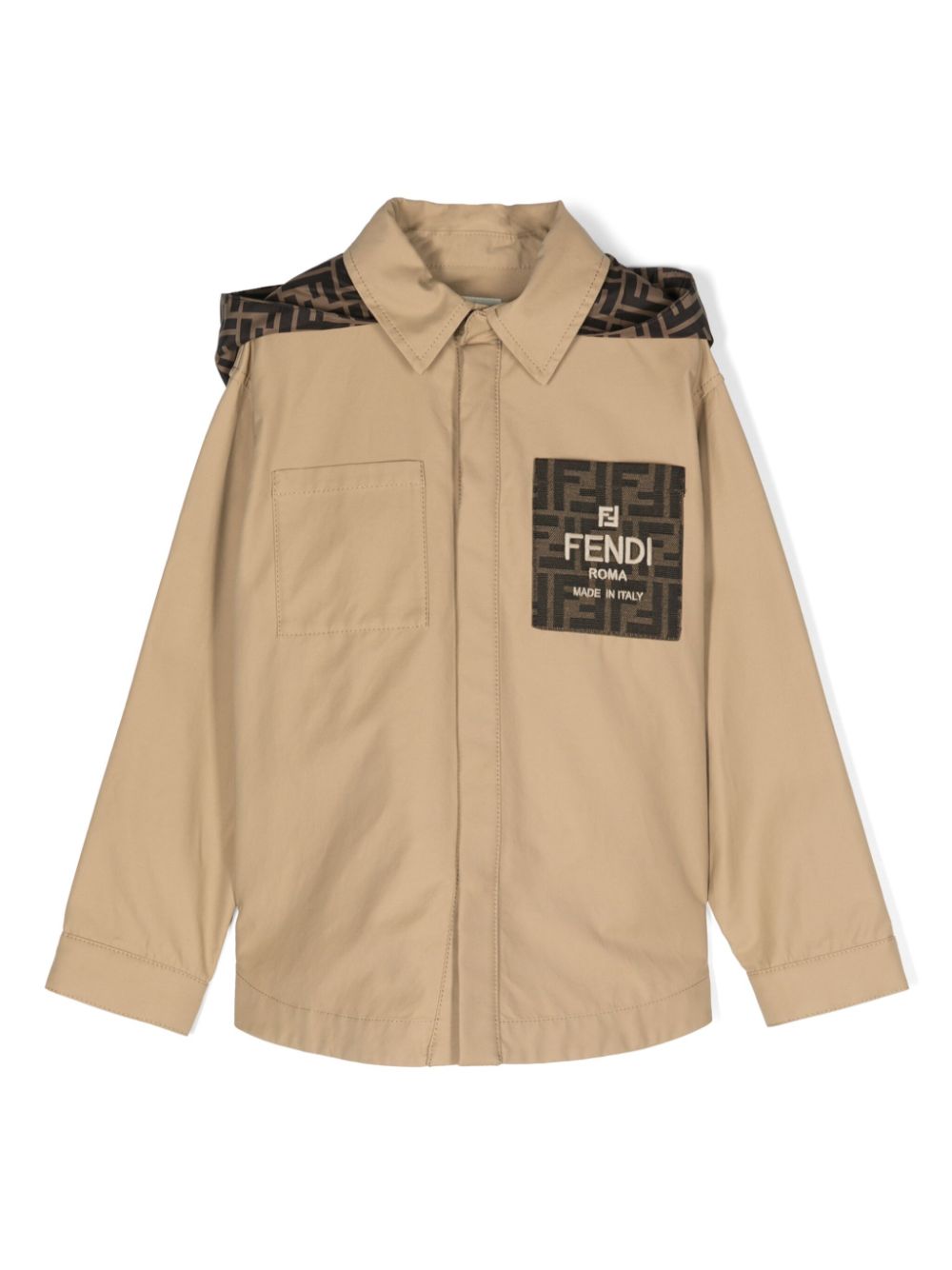 Fendi Kids Zucca-monogram shirt jacket - Brown von Fendi Kids