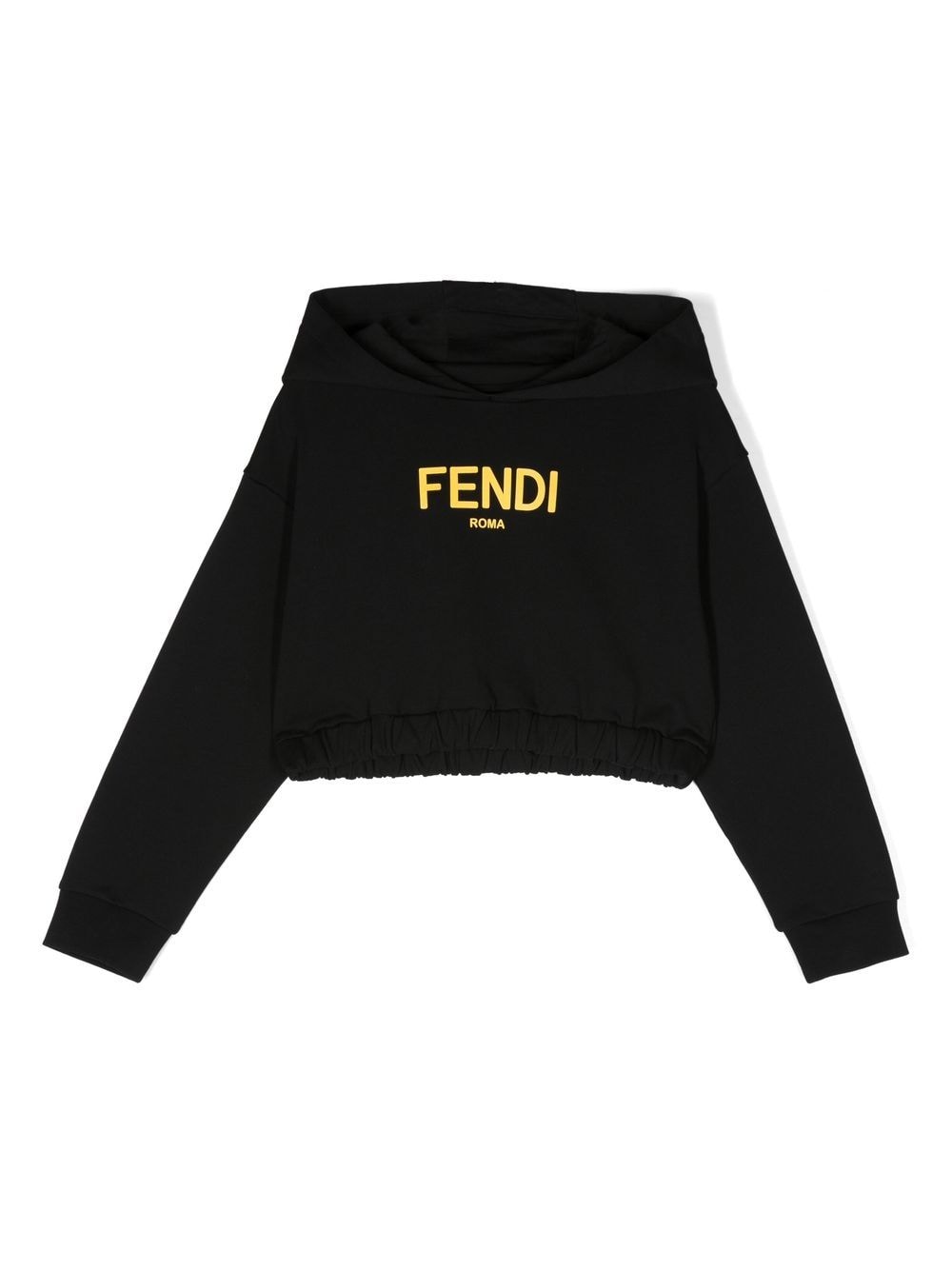 Fendi Kids cropped logo-print hoodie - Black von Fendi Kids