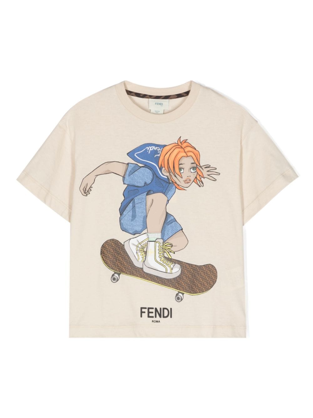 Fendi Kids graphic-print cotton T-shirt - Neutrals von Fendi Kids