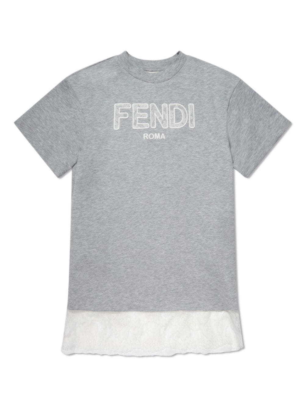 Fendi Kids logo-embroidered T-shirt dress - Grey von Fendi Kids