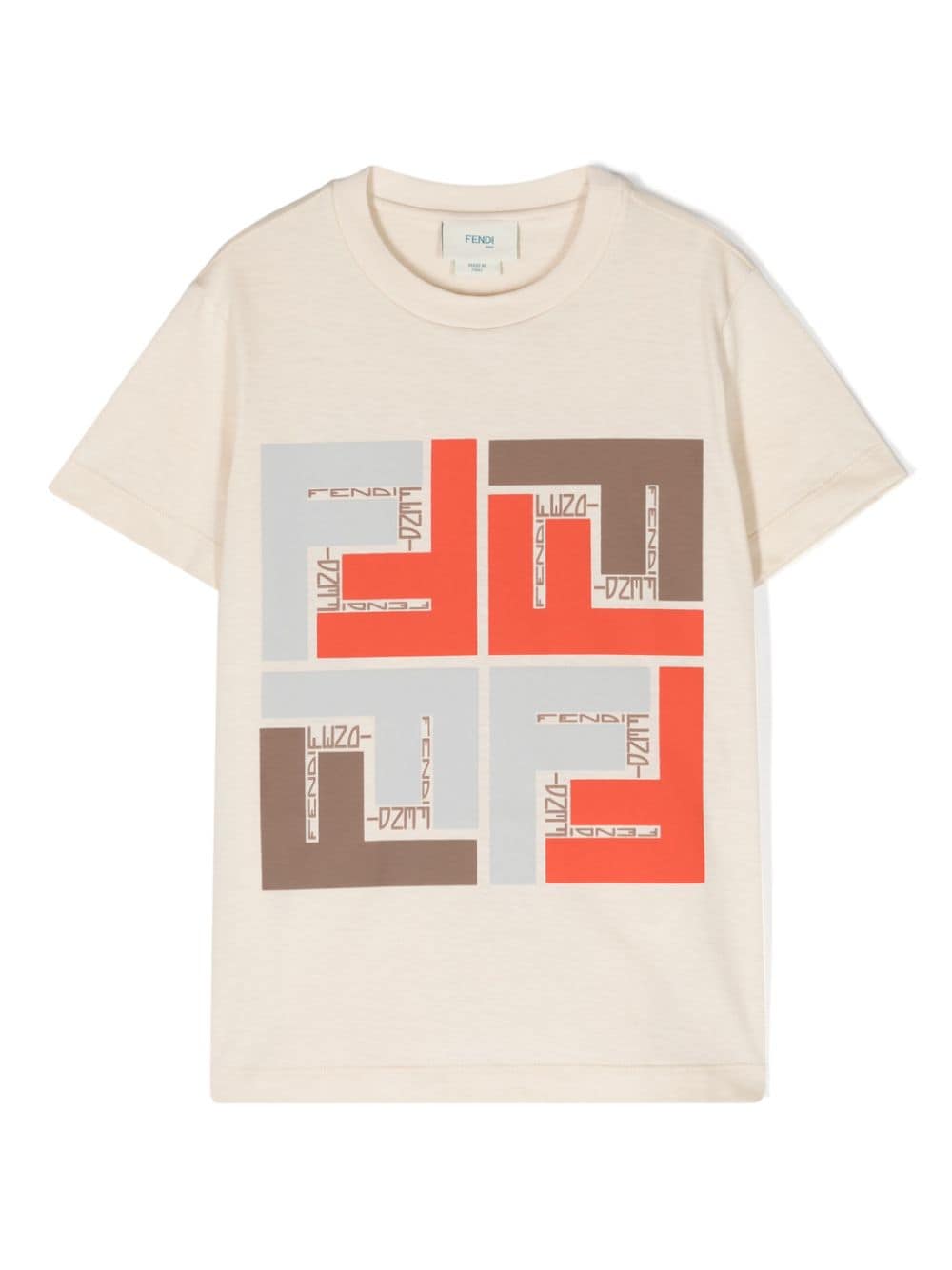 Fendi Kids logo-print cotton T-shirt - Neutrals von Fendi Kids