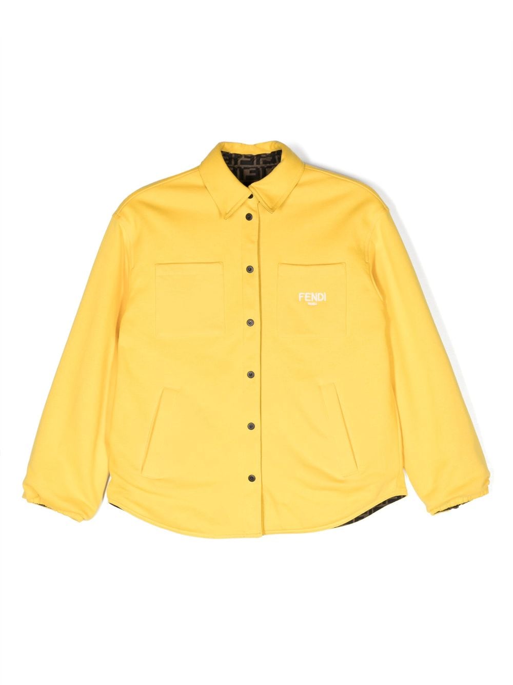 Fendi Kids logo-print shirt jacket - Yellow von Fendi Kids