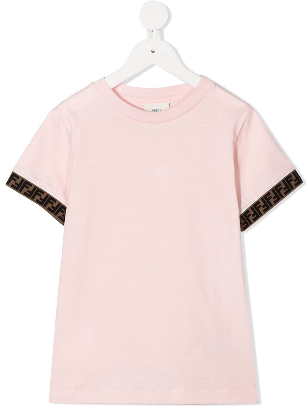 Fendi Kids logo-trim T-shirt - Pink von Fendi Kids