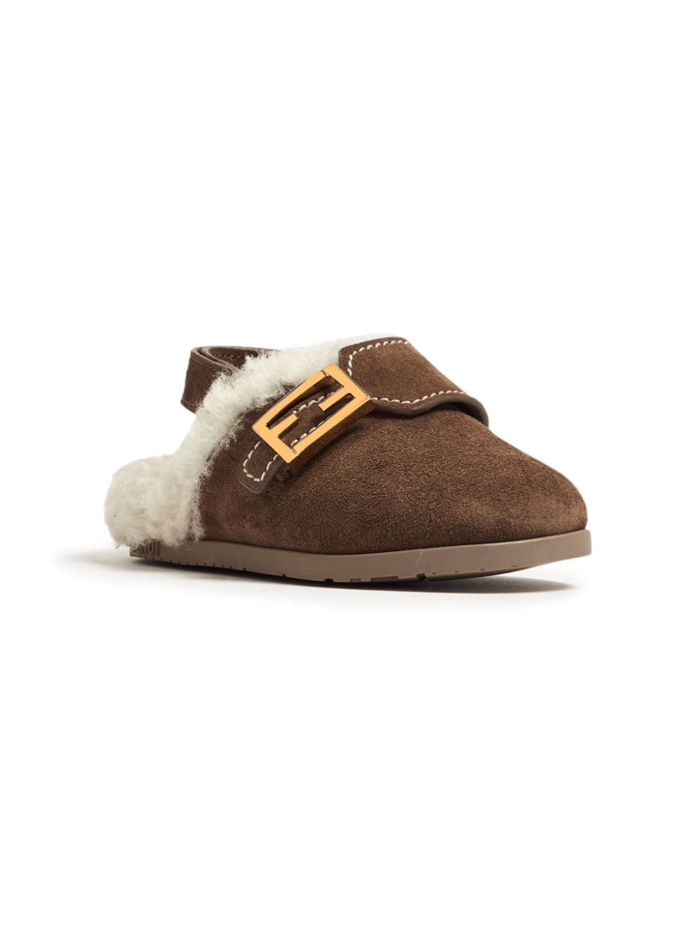 Fendi Kids suede shearling sandals - Brown von Fendi Kids