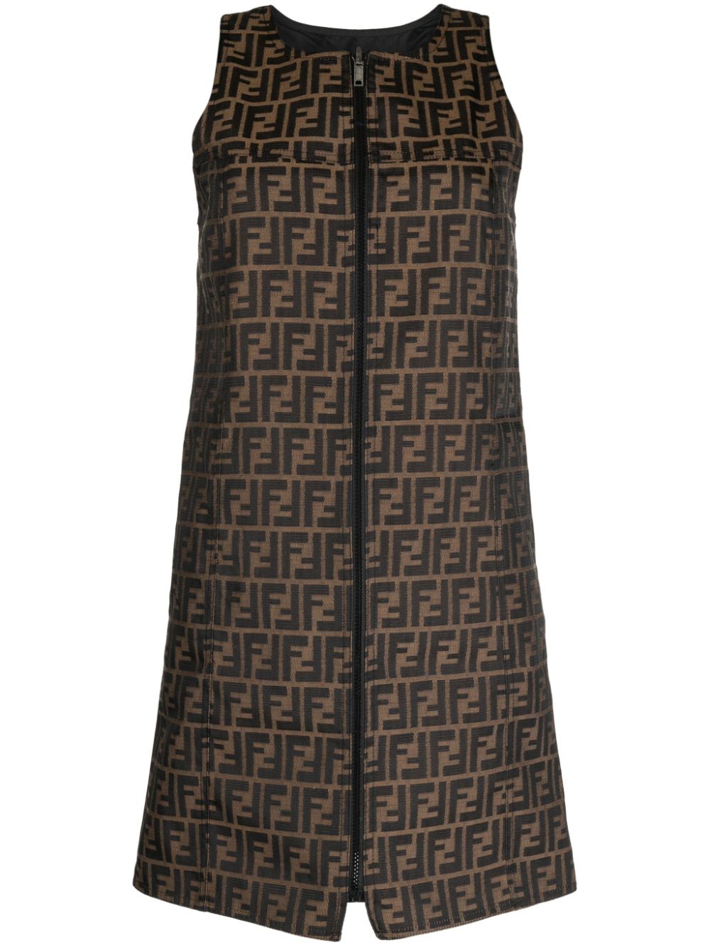 Fendi Pre-Owned 1990s Zucca-pattern minidress - Brown von Fendi Pre-Owned