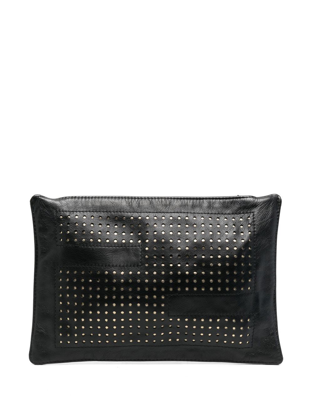 Fendi Pre-Owned 2010s perforated zipped clutch - Black von Fendi Pre-Owned