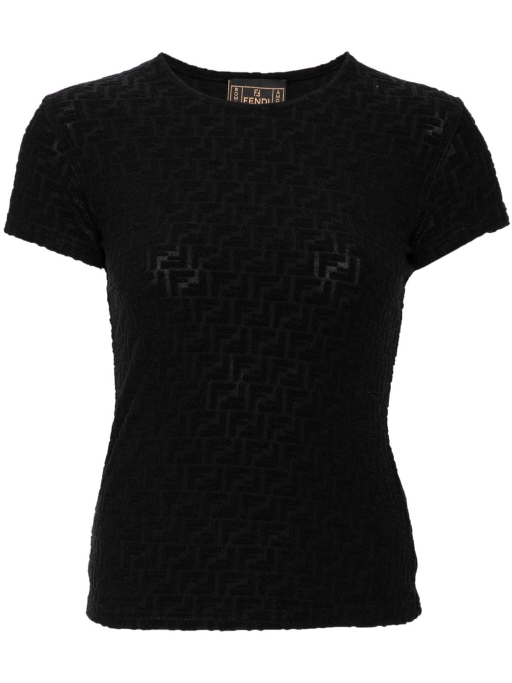 Fendi Pre-Owned Zucca-jacquard T-shirt - Black von Fendi Pre-Owned