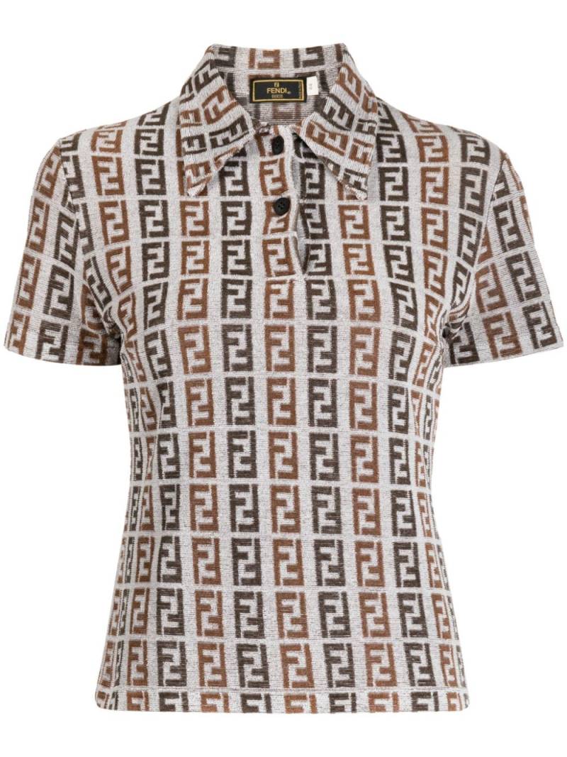 Fendi Pre-Owned Zucca-pattern polo shirt - Brown von Fendi Pre-Owned