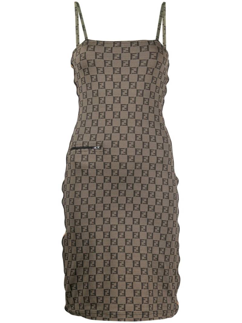 Fendi Pre-Owned monogram-pattern fitted dress - Brown von Fendi Pre-Owned