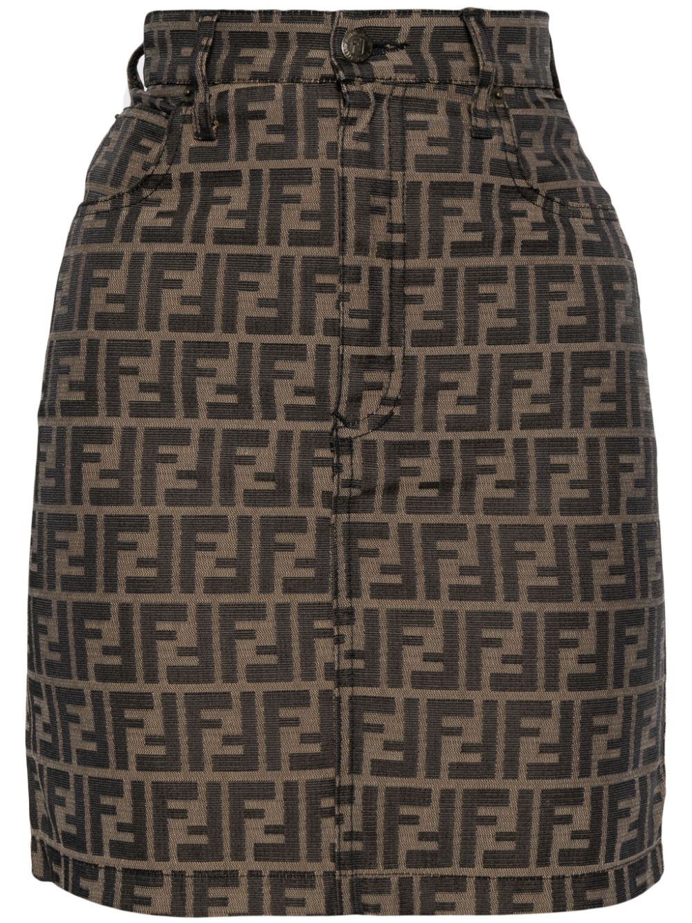 Fendi Pre-Owned pre-owned Zucca miniskirt - Brown von Fendi Pre-Owned