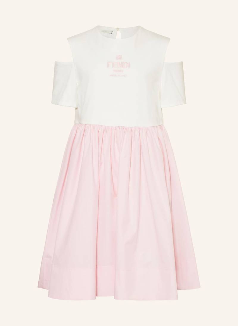Fendi Cold-Shoulder-Kleid Im Materialmix rosa von Fendi