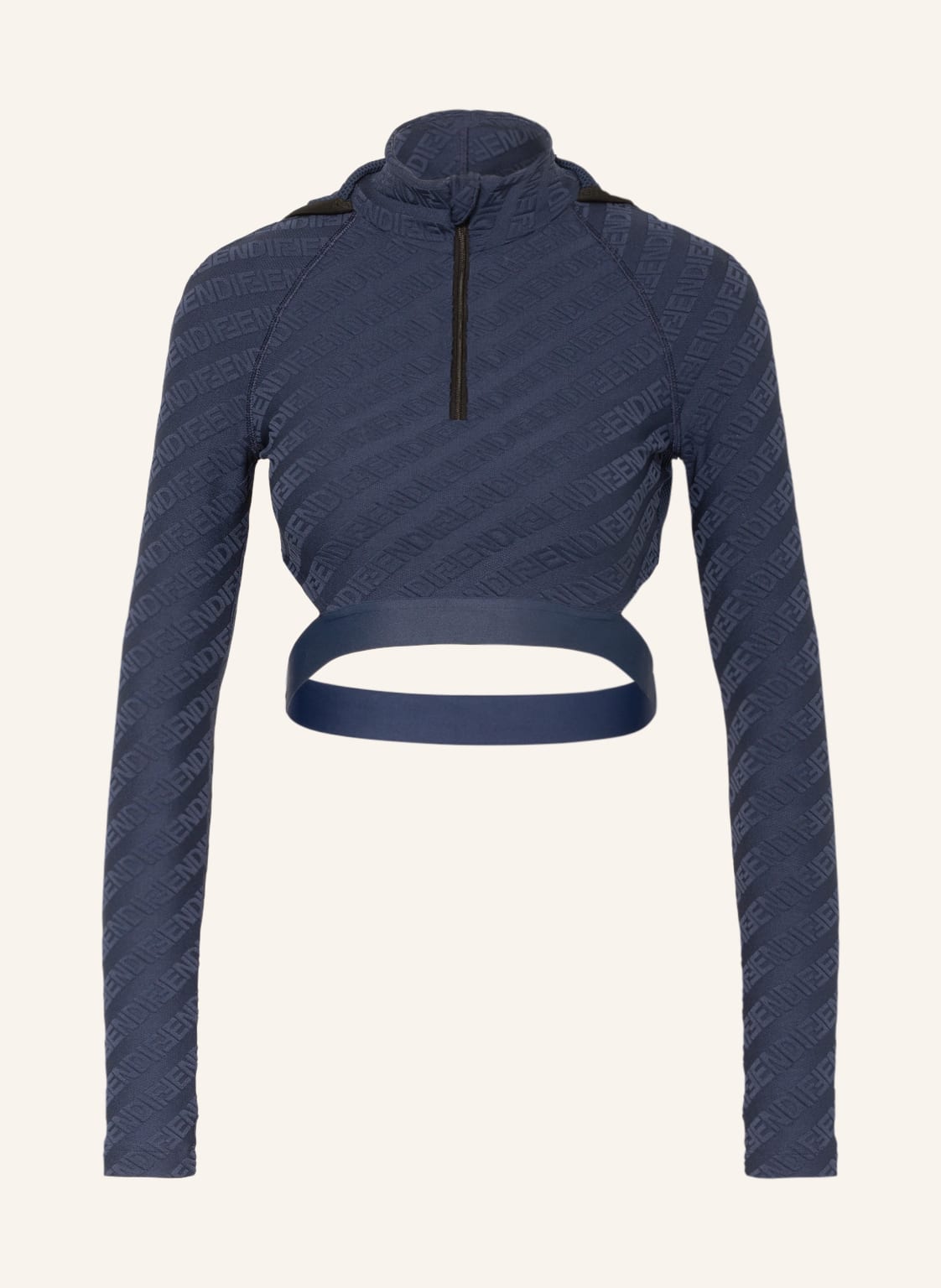 Fendi Cropped-Longsleeve Fendirama Mit Cut-Outs blau von Fendi