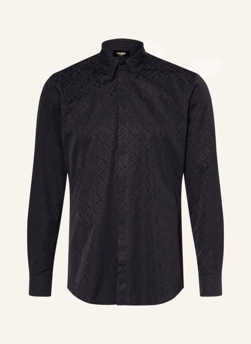 Fendi Jacquard-Hemd Slim Fit schwarz von Fendi