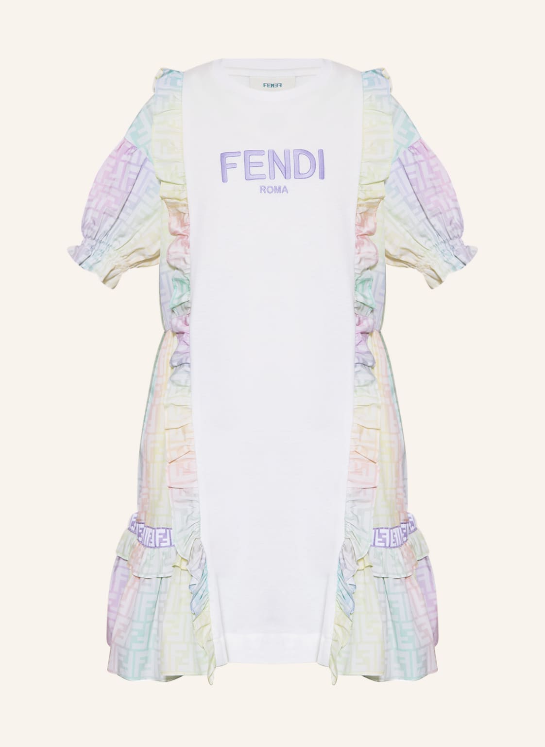 Fendi Kleid Im Materialmix blau von Fendi