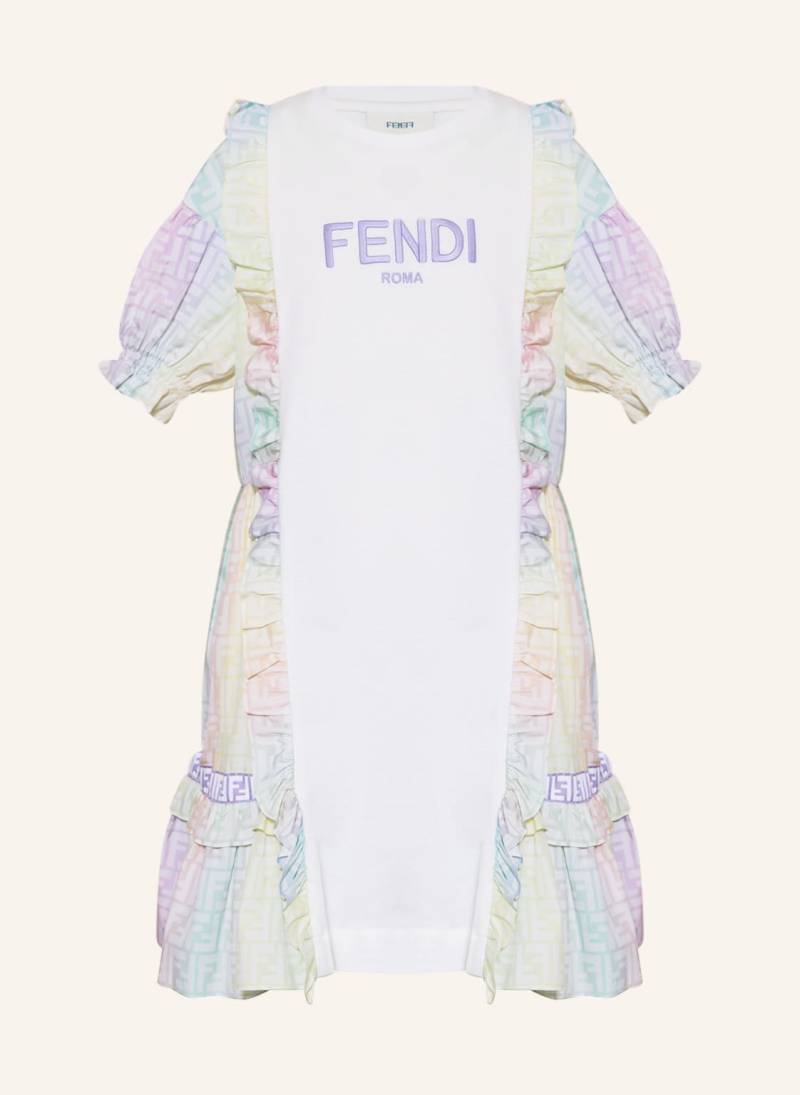 Fendi Kleid Im Materialmix blau von Fendi