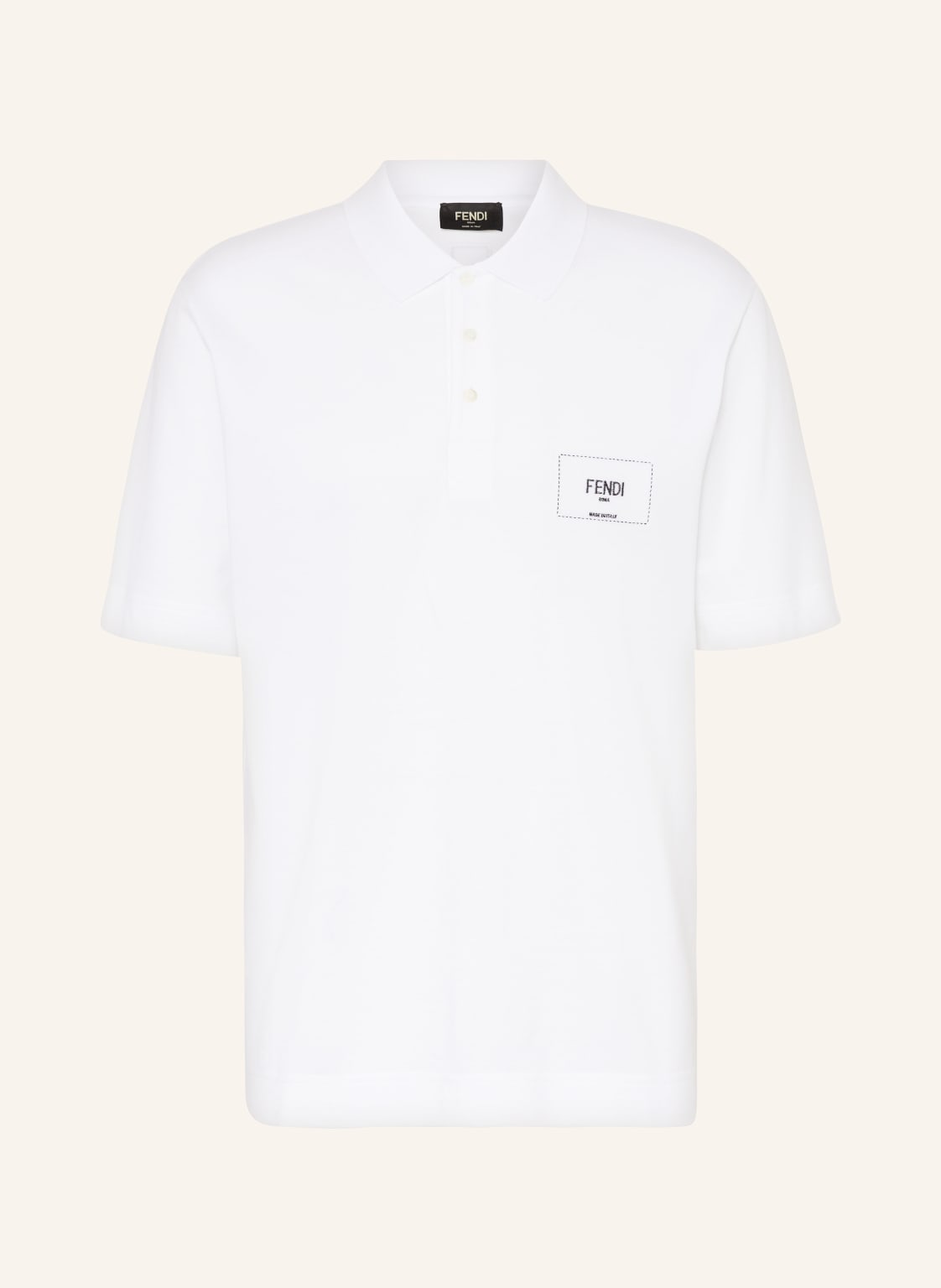 Fendi Piqué-Poloshirt Comfort Fit weiss von Fendi