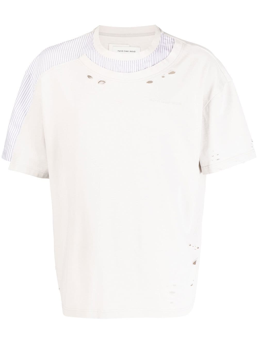 Feng Chen Wang chest logo-print detail T-shirt - Grey von Feng Chen Wang