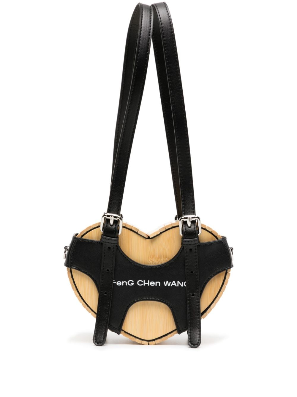 Feng Chen Wang logo-embroidered heart bamboo bag - Brown von Feng Chen Wang