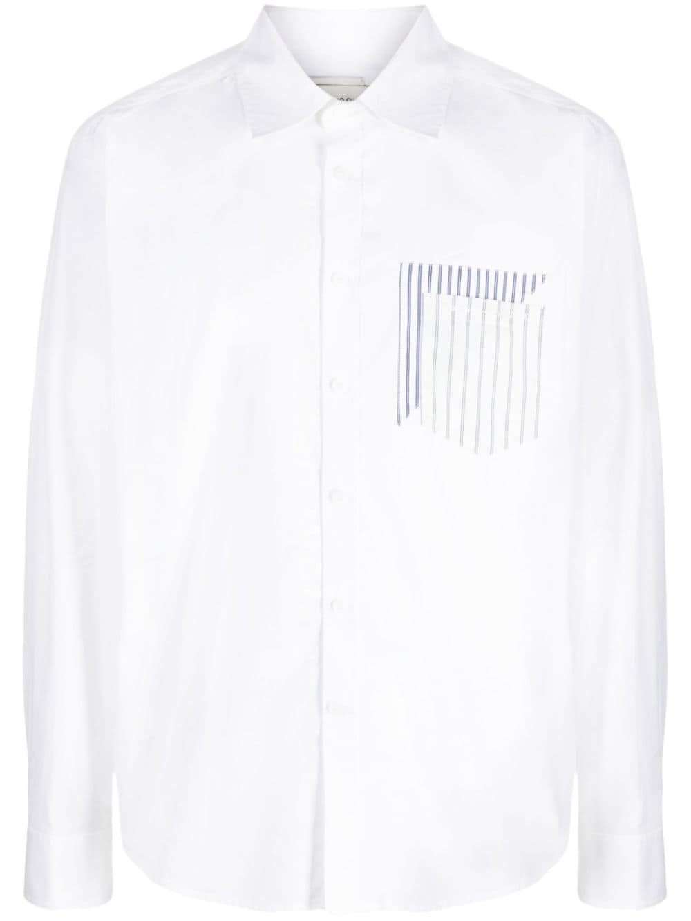 Feng Chen Wang logo-print cotton-blend shirt - White von Feng Chen Wang