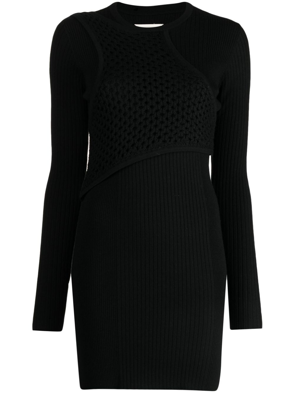 Feng Chen Wang long-sleeve wool minidress - Black von Feng Chen Wang