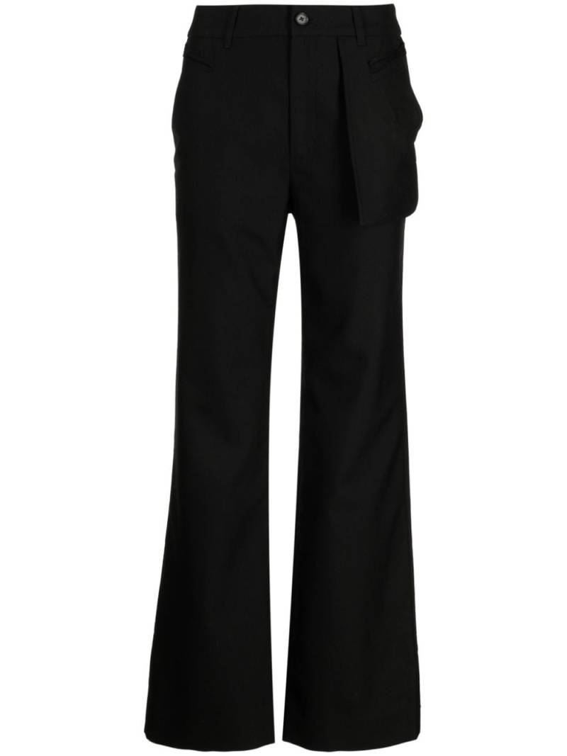 Feng Chen Wang mid-rise button-fastening flared trousers - Black von Feng Chen Wang