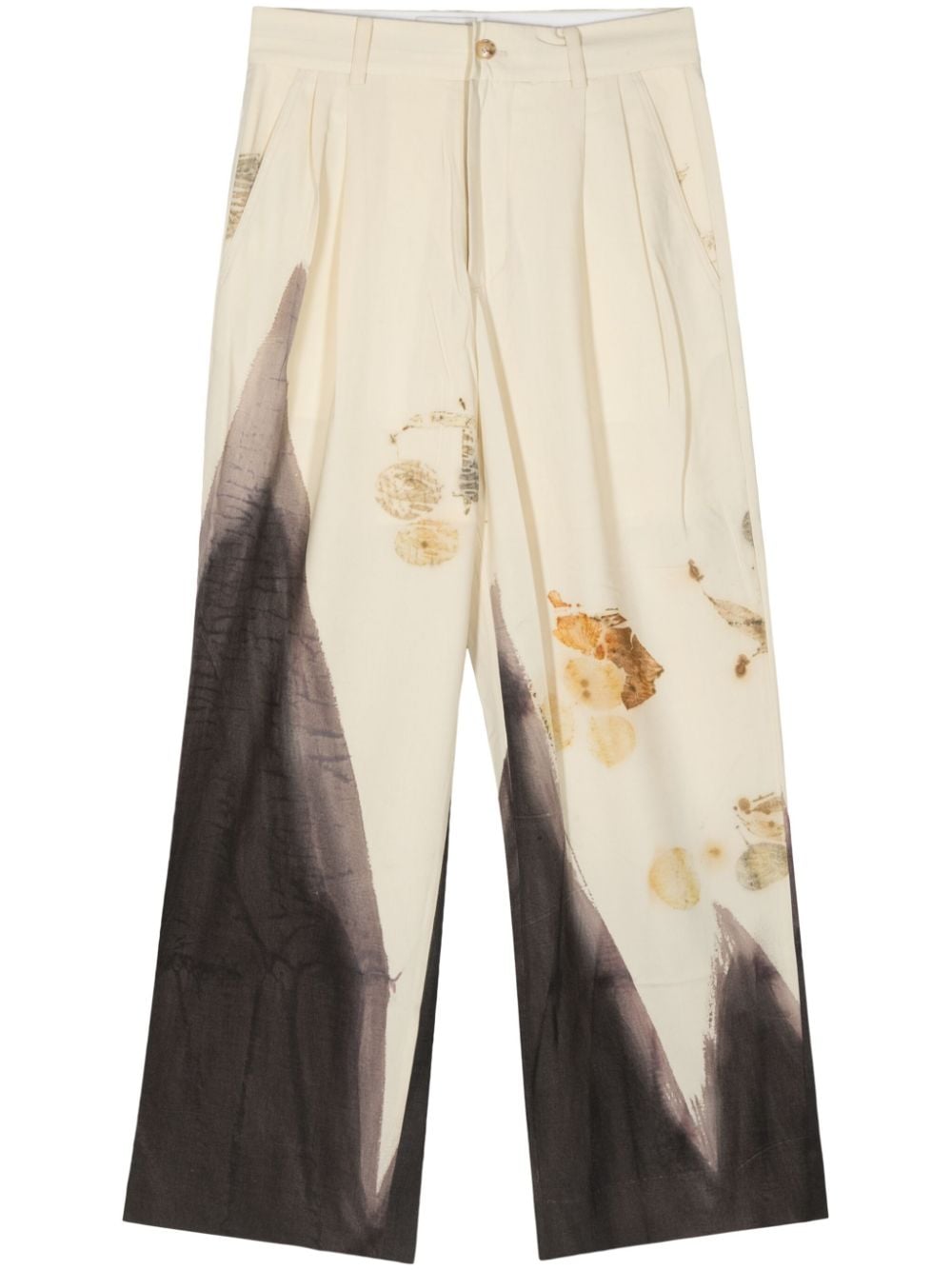Feng Chen Wang natural-dye straight-leg trousers - White von Feng Chen Wang