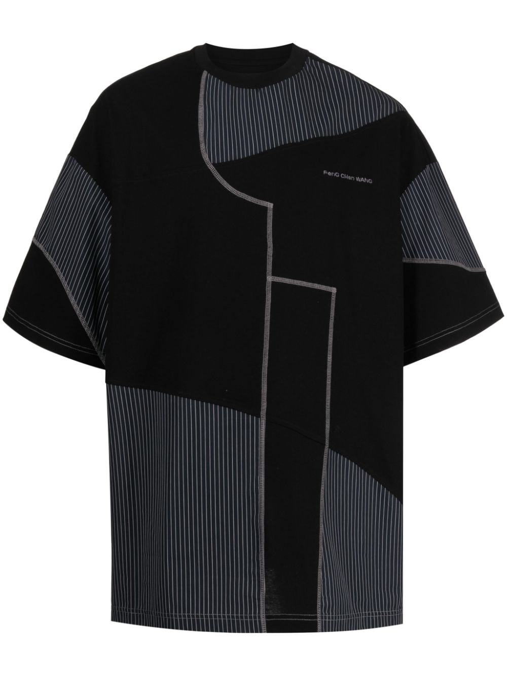 Feng Chen Wang panelled cotton T-shirt - Black von Feng Chen Wang