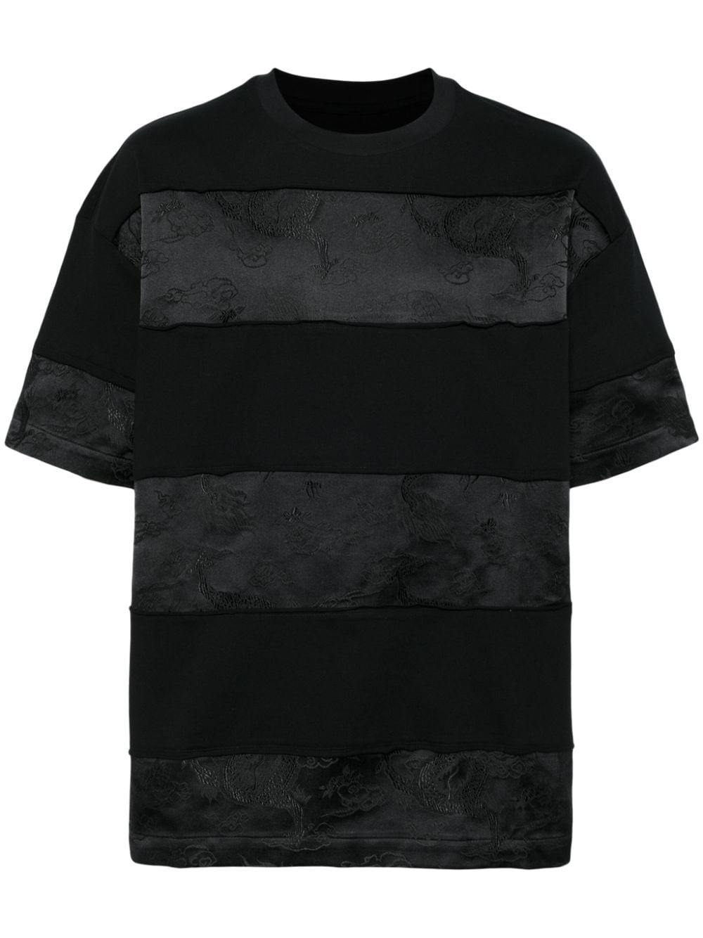 Feng Chen Wang panelled jacquard T-shirt - Black von Feng Chen Wang