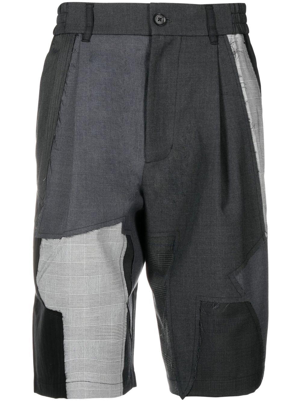 Feng Chen Wang patchwork knee-length shorts - Grey von Feng Chen Wang