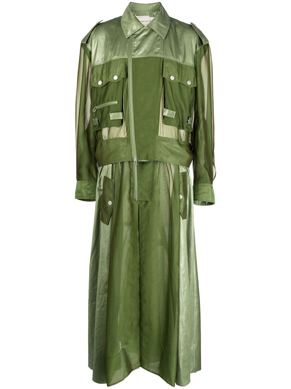 Feng Chen Wang sheer-panelling jacket - Green von Feng Chen Wang