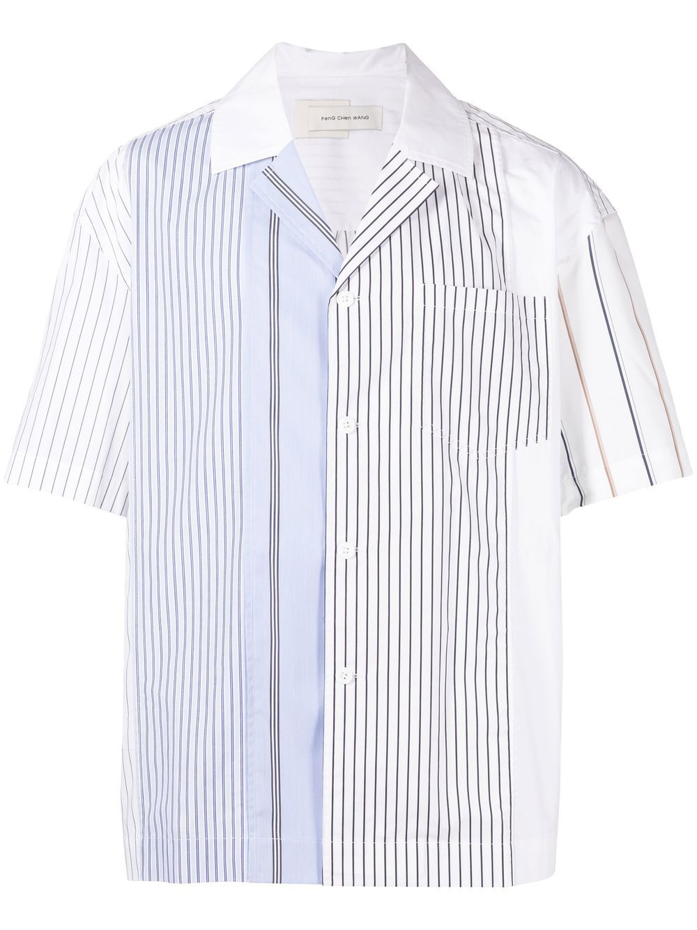 Feng Chen Wang short-sleeve striped shirt - Blue von Feng Chen Wang