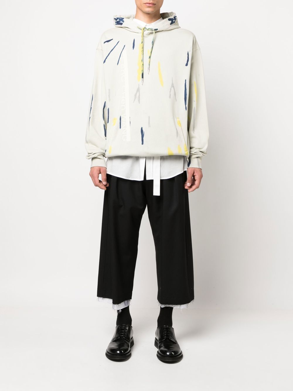 Feng Chen Wang tie-dye print cotton hoodie - Neutrals von Feng Chen Wang