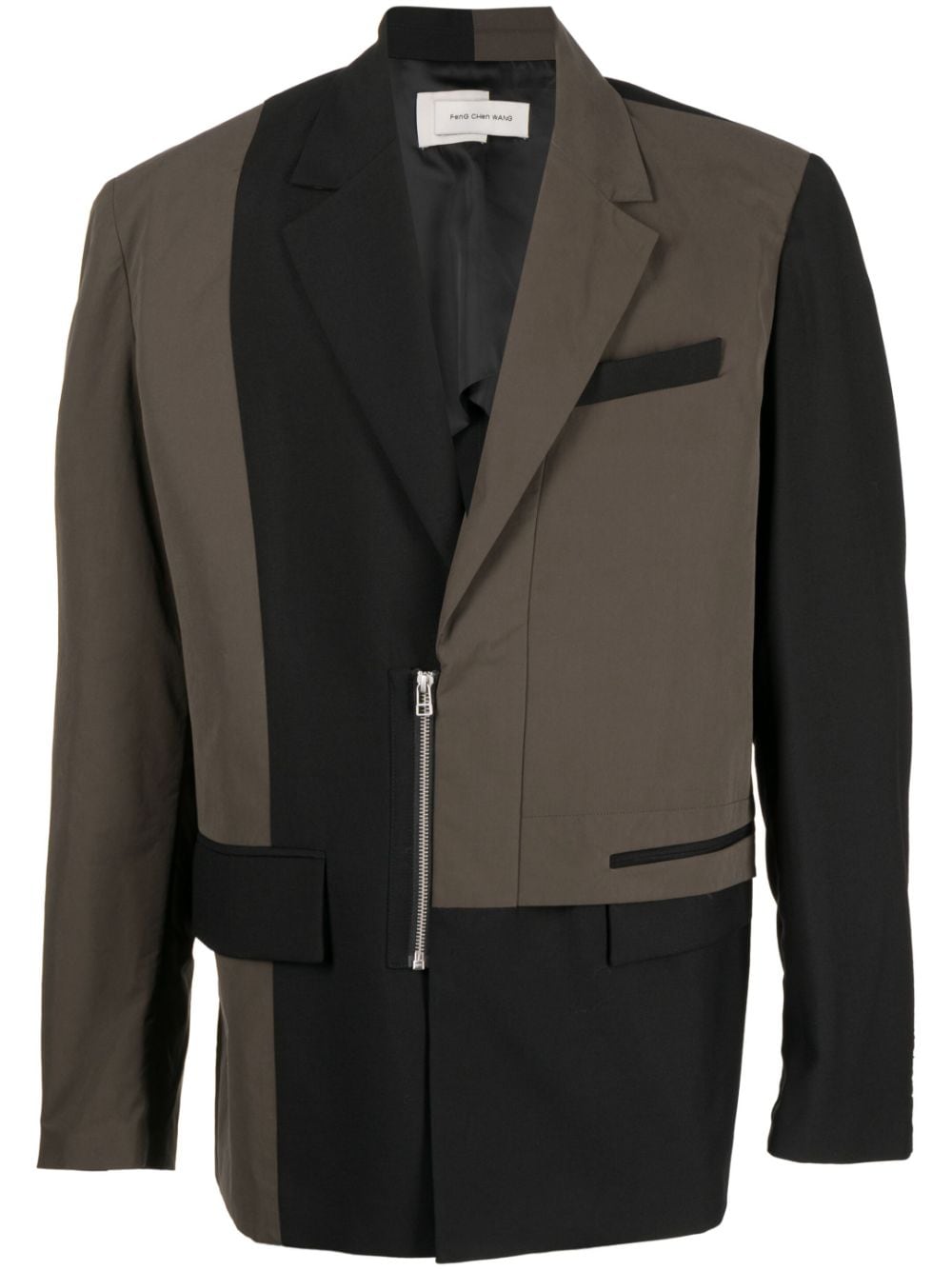 Feng Chen Wang two-tone notched-lapels blazer - Black von Feng Chen Wang